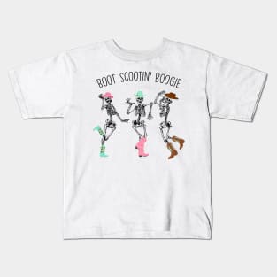 Boot Scootin Spooky Skeleton Cowboy Kids T-Shirt